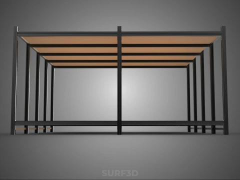 MODULAR DISPLAY FRAME WAREHOUSE SHELVING STORAGE RACK WOOD METAL 3D Model