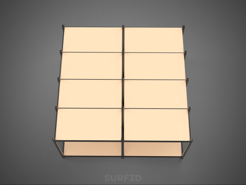 MODÜLER EKRAN ÇERÇEVE DEPO RAF DEPOLAMA RAF AHŞAP METAL 3D Model