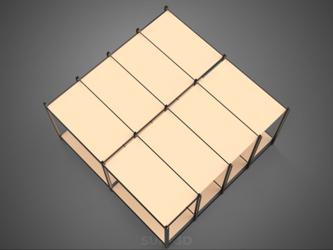 MODÜLER EKRAN ÇERÇEVE DEPO RAF DEPOLAMA RAF AHŞAP METAL 3D Model