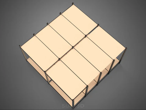 MODULAR DISPLAY FRAME WAREHOUSE SHELVING STORAGE RACK WOOD METAL 3D Model