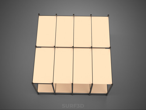 MODÜLER EKRAN ÇERÇEVE DEPO RAF DEPOLAMA RAF AHŞAP METAL 3D Model