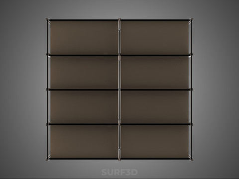 MODÜLER EKRAN ÇERÇEVE DEPO RAF DEPOLAMA RAF AHŞAP METAL 3D Model