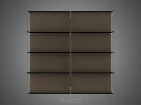 MODULAR DISPLAY FRAME WAREHOUSE SHELVING STORAGE RACK WOOD METAL 3D Model