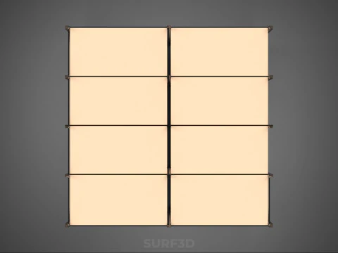 MODULAR DISPLAY FRAME WAREHOUSE SHELVING STORAGE RACK WOOD METAL 3D Model