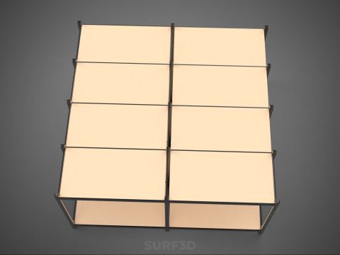 MODÜLER EKRAN ÇERÇEVE DEPO RAF DEPOLAMA RAF AHŞAP METAL 3D Model