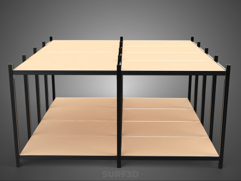 MODÜLER EKRAN ÇERÇEVE DEPO RAF DEPOLAMA RAF AHŞAP METAL 3D Model