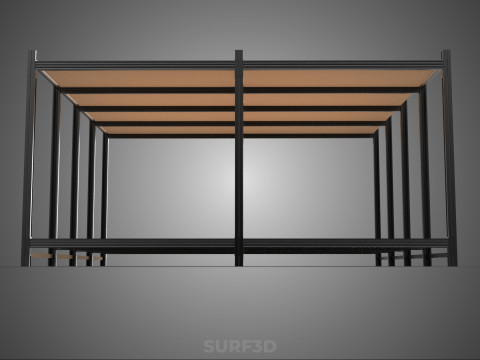 MODÜLER EKRAN ÇERÇEVE DEPO RAF DEPOLAMA RAF AHŞAP METAL 3D Model