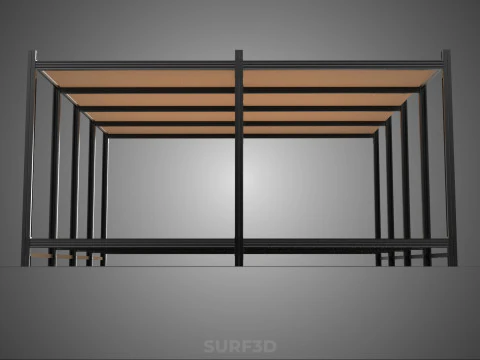 MODULAR DISPLAY FRAME WAREHOUSE SHELVING STORAGE RACK WOOD METAL 3D Model