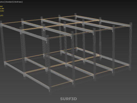 MODÜLER EKRAN ÇERÇEVE DEPO RAF DEPOLAMA RAF AHŞAP METAL 3D Model