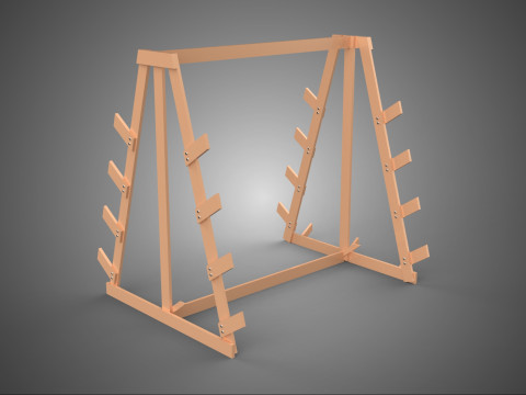 SHOP UTILITY STAND WOOD FRAME DISPLAY RACK STORAGE ARM SHELVING 3D Модель