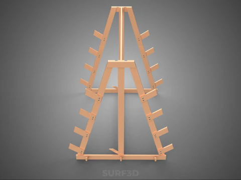 SHOP UTILITY STAND WOOD FRAME DISPLAY RACK STORAGE ARM SHELVING 3D Model