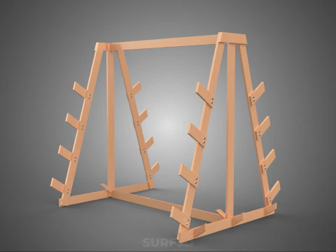 SHOP UTILITY STAND WOOD FRAME DISPLAY RACK STORAGE ARM SHELVING 3D Model