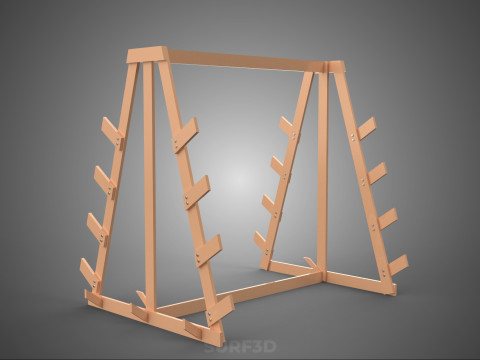 쇼핑 유틸리티 스탠드 목재 프레임 디스플레이 랙 보관 암 선반 3D 모델