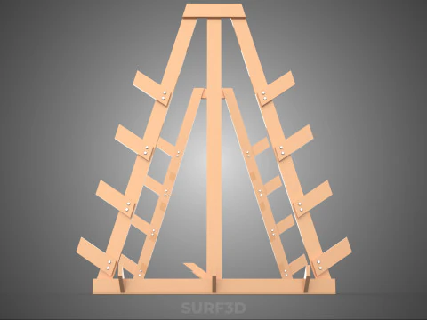SHOP UTILITY STAND WOOD FRAME DISPLAY RACK STORAGE ARM SHELVING 3D Model