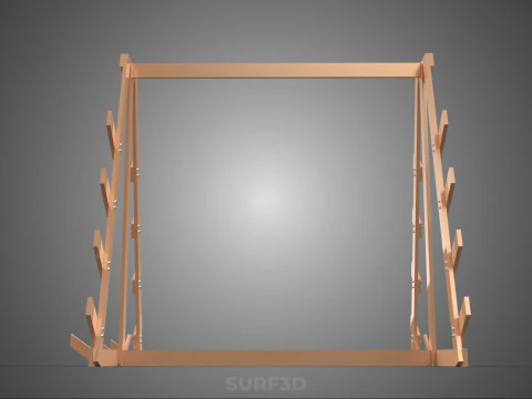 SHOP UTILITY STAND WOOD FRAME DISPLAY RACK STORAGE ARM SHELVING 3D Model
