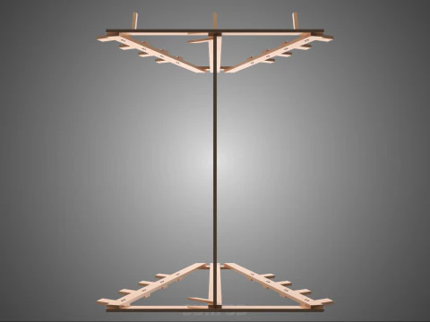 SHOP UTILITY STAND WOOD FRAME DISPLAY RACK STORAGE ARM SHELVING 3D Model