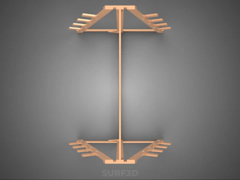 SHOP UTILITY STAND WOOD FRAME DISPLAY RACK STORAGE ARM SHELVING 3D Model
