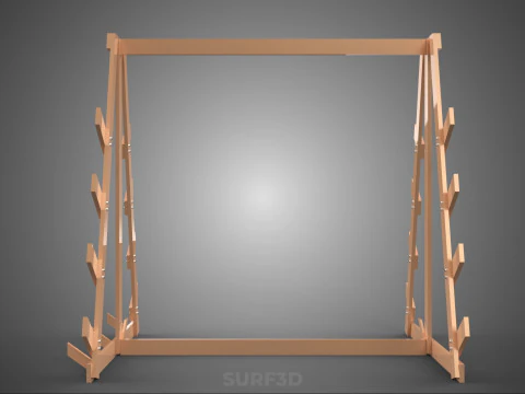 SHOP UTILITY STAND WOOD FRAME DISPLAY RACK STORAGE ARM SHELVING 3D Model