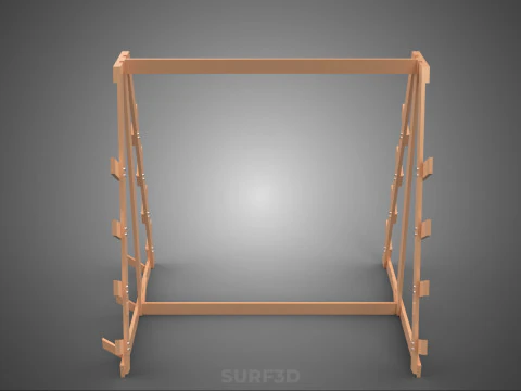 SHOP UTILITY STAND WOOD FRAME DISPLAY RACK STORAGE ARM SHELVING 3D Model