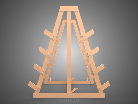 쇼핑 유틸리티 스탠드 목재 프레임 디스플레이 랙 보관 암 선반 3D 모델