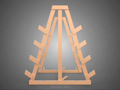 SHOP UTILITY STAND WOOD FRAME DISPLAY RACK STORAGE ARM SHELVING 3D Model