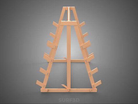SHOP UTILITY STAND WOOD FRAME DISPLAY RACK STORAGE ARM SHELVING 3D Model