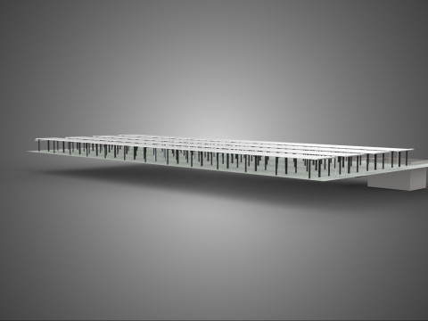 LAYOUT PARALLEL ROWS PLANT CROP FARM MODERN CULTIVATION FACTORY 3D Model