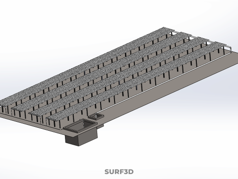 LAYOUT PARALLEL ROWS PLANT CROP FARM MODERN CULTIVATION FACTORY 3D Model