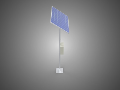 독립형 태양광 패널 에너지 전원 콘센트 소켓 제어 상자 3D 모델