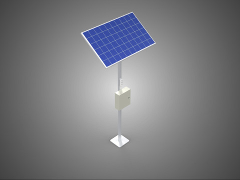 독립형 태양광 패널 에너지 전원 콘센트 소켓 제어 상자 3D 모델