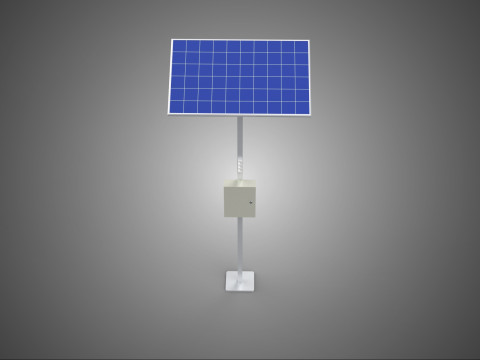 독립형 태양광 패널 에너지 전원 콘센트 소켓 제어 상자 3D 모델