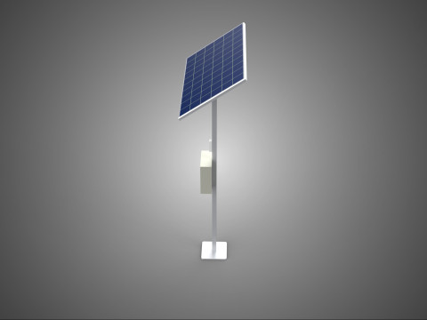 독립형 태양광 패널 에너지 전원 콘센트 소켓 제어 상자 3D 모델