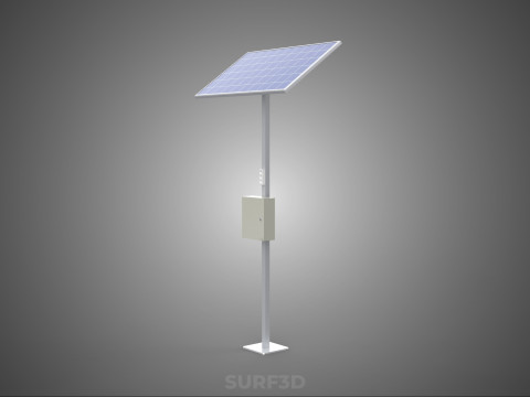 독립형 태양광 패널 에너지 전원 콘센트 소켓 제어 상자 3D 모델