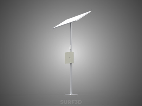 독립형 태양광 패널 에너지 전원 콘센트 소켓 제어 상자 3D 모델