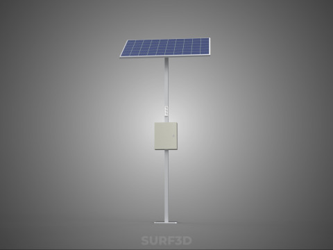 독립형 태양광 패널 에너지 전원 콘센트 소켓 제어 상자 3D 모델