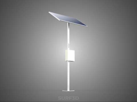 독립형 태양광 패널 에너지 전원 콘센트 소켓 제어 상자 3D 모델