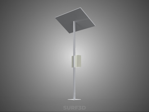 독립형 태양광 패널 에너지 전원 콘센트 소켓 제어 상자 3D 모델