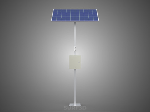 독립형 태양광 패널 에너지 전원 콘센트 소켓 제어 상자 3D 모델
