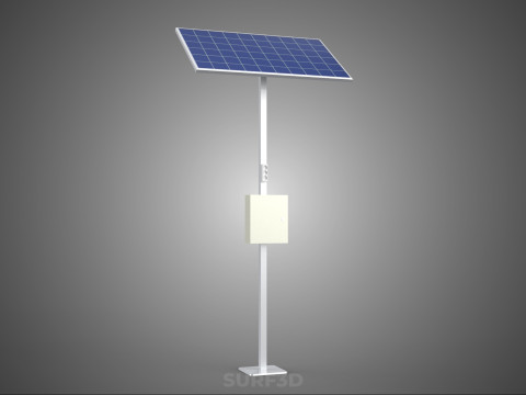 독립형 태양광 패널 에너지 전원 콘센트 소켓 제어 상자 3D 모델