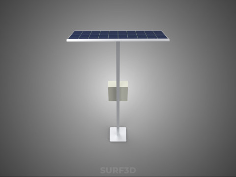 독립형 태양광 패널 에너지 전원 콘센트 소켓 제어 상자 3D 모델