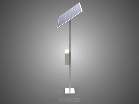 독립형 태양광 패널 에너지 전원 콘센트 소켓 제어 상자 3D 모델