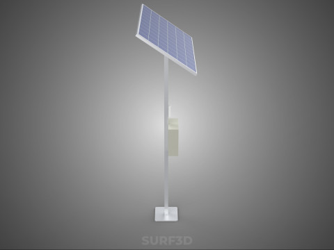 독립형 태양광 패널 에너지 전원 콘센트 소켓 제어 상자 3D 모델