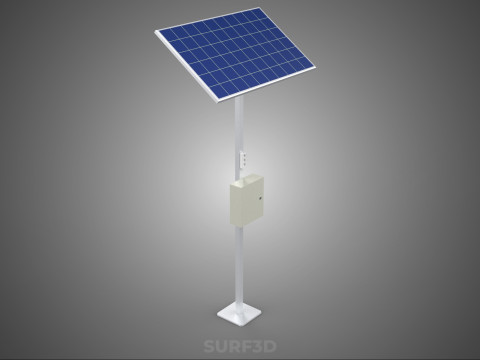 독립형 태양광 패널 에너지 전원 콘센트 소켓 제어 상자 3D 모델