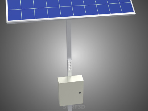 독립형 태양광 패널 에너지 전원 콘센트 소켓 제어 상자 3D 모델