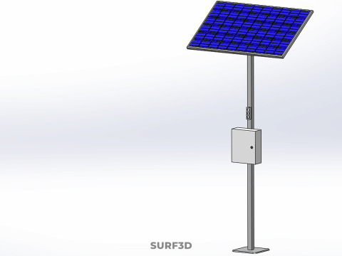독립형 태양광 패널 에너지 전원 콘센트 소켓 제어 상자 3D 모델