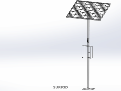 독립형 태양광 패널 에너지 전원 콘센트 소켓 제어 상자 3D 모델