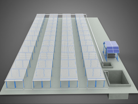 PLANT CROP FARM CULTIVATION FACTORY LAYOUT IOT SOLAR POWERED NFT 3D मॉडल