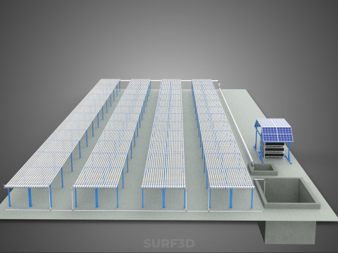 PLANT CROP FARM CULTIVATION FACTORY LAYOUT IOT SOLAR POWERED NFT 3D मॉडल