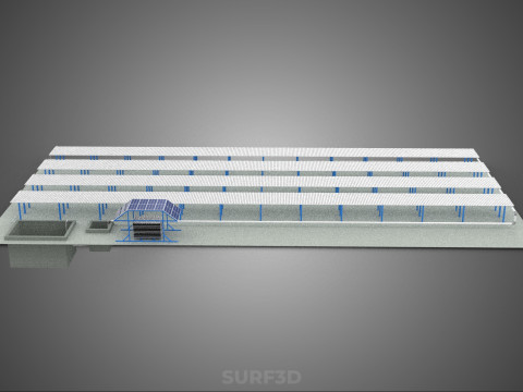 PLANT CROP FARM CULTIVATION FACTORY LAYOUT IOT SOLAR POWERED NFT 3D मॉडल