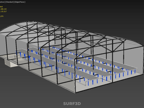 GREENHOUSE PLANT FARM CULTIVATION AEROPONIC HYDROPONIC GARDEN 3D Model